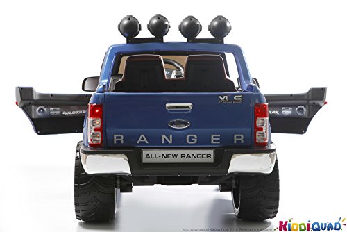 Elektroauto für Kinder 2 Sitzer, Ford Ranger, 12 V, 2 Motoren, Lack Blau metallic