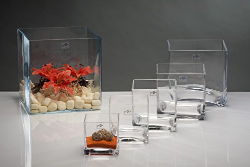 Glasvase Cube klar eckig 14 cm Ø 14,0 x 14,0 cm von Sandra Rich - 2