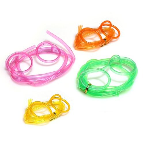 Sonline 4 x Spassbrille Entwurf Strohhalm fuer Party/ Geburtstag