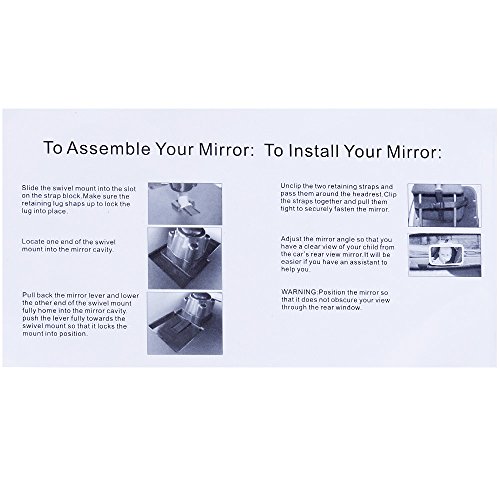 Zacro Rücksitzspiegel für Babys Babyspiegel für Autositz Einstellbar Babyschalenspiegel Sicherheitsspiegel Babyspiegel für Babyschalen schwarz - 7
