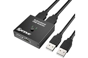 NAWEN USB 2.0 Umschalter 2 Computers, 2 Eingänge 1 Ausgang / 1 Eingänge 2 Ausgang USB Switch für 2 PC Teilen USB Gerät, Scanner, Drucker, Tastatur, Maus, USB Sticks, Festplatten