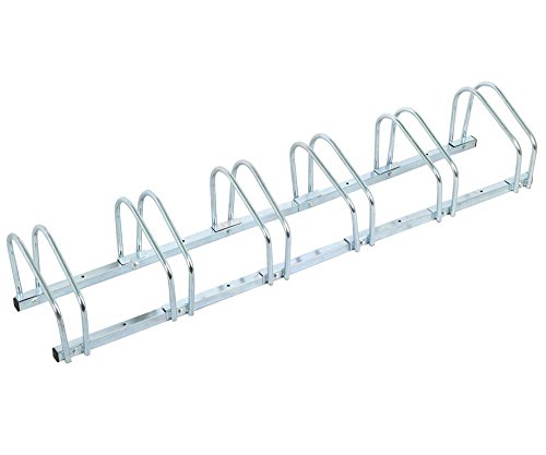 Yahee Fahrradständer für 6 Fahrräder Räder Aufstellständer Reihenparker Fahrradparker Silber