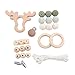 Produktbild baby tete Baby Weihnachtsgeschenk Rentier Holz Beißring Häkeln Perlen Baby Pflege Schmuck Diy Schnullerkette