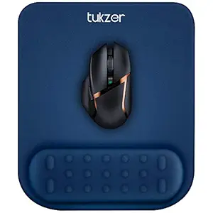 Tukzer Gel Mouse Pad Wrist Rest Memory-Foam Ergonomic Mousepad| Cushion Wrist Support & Pain Relief| Suitable for Gaming, Computer, Laptop, Home & Office Non-Slip Rubber Base (Blue)
