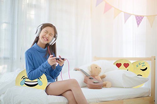 Emoji Kissen 4 er Set, 30 cm / 12 Zoll Gelbe Runde dick, Plüsch und weiche Emoticon Kissen - 2
