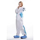 Free Fisher Damen/ Herren Schlafanzug Pyjama, Tier Kostüm, Einhorn Blau, Gr. L (Körpergröße 170-178 CM) - 
