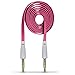 Price comparison product image Aventus (Hot Pink) HTC U Play 3.5mm Stereo Male to Male Jack Plug Audio Aux Flat Cable Sound Lead Gold Connectors