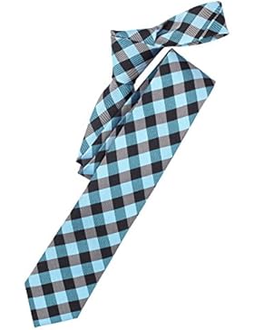 Venti Herren Seidenkrawatte Slim türkis / schwarz kariert 152224400 350