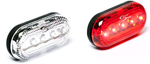 Sport DirectTM MegaLuxTM 5 LED Sets d'éclairage Avant et arrière de vélo 20 Lumens