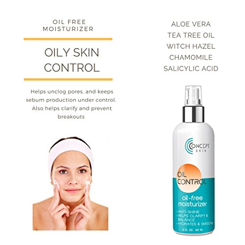 Öl Frei Gesichtscreme – Mattierend, für Ölige, Fettige und Unreine Haut- Naturkosmetik mit Salicylsäure, Aloe Vera & Teebaumöl von CONCEPT SKIN made in USA, Gratis Versand mit PRIME - 2