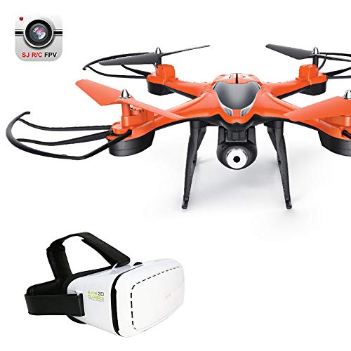 Cewaal Caméra WiFi HD 6 axes Transmetteur FPV en direct avec lunettes VR 2.4Ghz 4CH RC Drone Orange