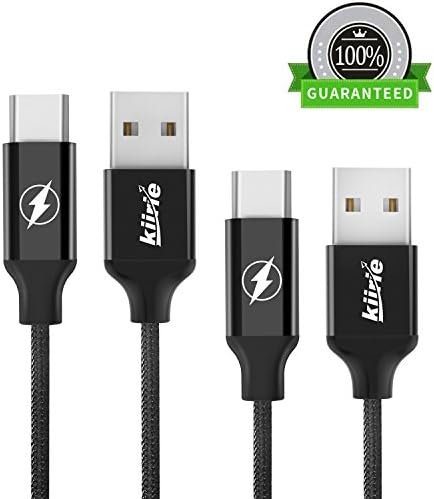 Kiirie USB Type C Cable, 2Pack 3.3ft 6.6ft Nylon Braided Cord Fast Charger with Reversible Connector for Samsung Galaxy S8 / S8 Plus, LG, Nexus,Google, Huawei, Macbook 12" and more