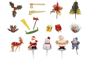 FABOLAND LOT DE 17 SUJETS DECO NOEL ASSORTIS DECORATION BUCHES NOEL