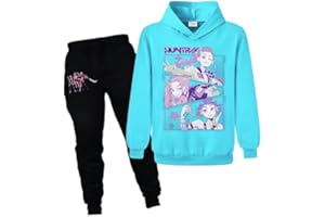 Minhuaha Girls Cartoon Hoodie Set Hooded&Pant Pullover Casual Long Sleeve Suit