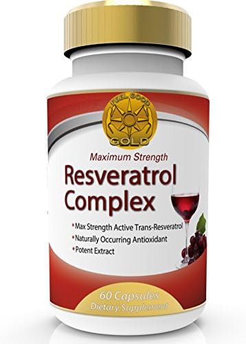Trans Resveratrol Max Strength High Potency Antioxidant Supplement, Same Benefits As Grape Seed, Blueberry and Red Wine, Polyphenols Extract, 60 Capsules, 2 Months Supply. Feel Good GoldTrans Resveratrol Max Strength High Potency Antioxidant Supplement, Same Benefits As Grape Seed, Blueberry and Red Wine, Polyphenols Extract, 60 Capsules, 2 Months Supply. Feel Good Gold