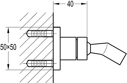 Hansvit AX0304 Square Swivel Wall Bracket, Chrome - Image 4