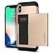 Produktbild Spigen iPhone X Hülle, [Crystal Wallet] Kartenfach Doppelte Schutzschicht Card Holder Schutzhülle für iPhone X Case Champagne Gold (057CS22153)