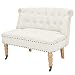 Produktbild vidaXL Sofa 2-Sitzer Loveseat Stoff Weiß Couch Sessel Polstersofa Stoffsofa