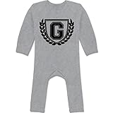 Shirtracer Anfangsbuchstaben Baby - G Collegestyle - 12-18 Monate - Grau meliert - BZ13 - Baby-Body Langarm für Jungen und Mädchen