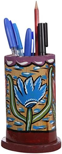 Ananth Crafts Hand Painted Tribal Dance Hand Made Uneven Shape Pen Holder