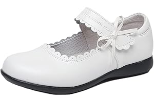 Onsoyours Chaussures d'école Plates Mary Jane pour Fille Ballerines Fermées Fleurs Loafers Chaussures d'école Chaussures Festives Ballerines Petites Chaussures en Cuir
