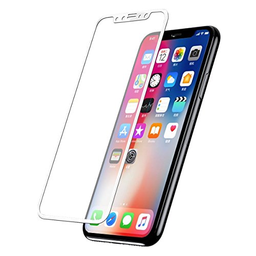 iPhone X Screen Protector,Solocil [3D Full Frame ] Technology Premium Tempered Glass 9H Hardness 2.5D Soft Edge Hybrid Perfect Fit Screen Protector for iPhone 10 /X,Silver