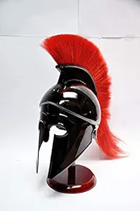 Vintage Star_Greek Corinthian Helmet with Red Plume|Wearable Helmet Armor|Roman Knight Spartan LARP Costume