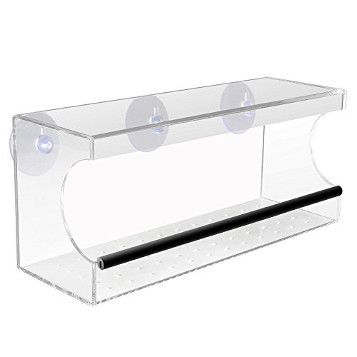 PEDY Großer Fenster Vogelfutterspender, Transparenter Saugfuß Durchsichtiger Vogelhaus Fenster Vogelfutterspender Großer Acryl Vogelfutterspender Vogelfutterstation - 4