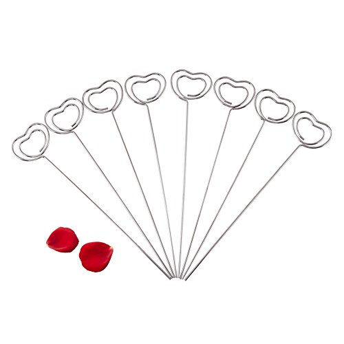 Fotohalter Memohalter Weihnachten Memo Clip Büroklammer DIY Handwerk Halter aus Metall für Karte Memo Bilder Hochzeit Dekoration 50 Stück Pro Sack (Herz) - 3