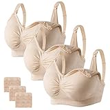 HBselect 3PCS Soutien-Gorge d'allaitement Soutien Gorge Maternité,Bra de Grossesse Postnatal Prénatale sans Armature, sans Couture pour Femmes allaitant avec rallonges de Soutien-Gorge