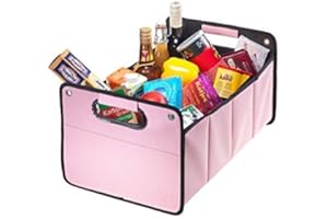 CB Präsentwerbung GmbH CBag rosa - Kofferraumtasche aus Polyester mit stabilem Boden - Klappbox Kofferraumbox Faltbox Organizer Autobox Tasche Auto Kofferraum Zubehör (rosa)