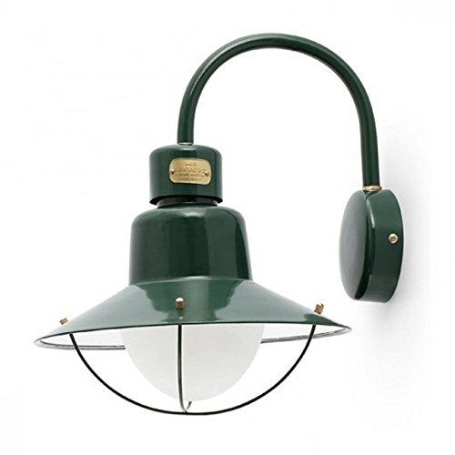 Faro Barcelona newport 71152 - Aplique, 60W, metal y difusor de cristal opal, color verde