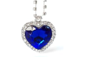 DP Design® Collier pour femme avec pendentif Titanic Cœur de l'océan avec cristaux et strass