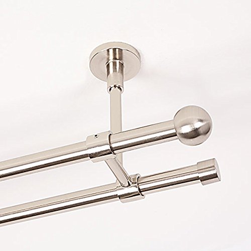 Ventanara Various Sizes Double Curtain Curtain Rod Ceiling Mount
