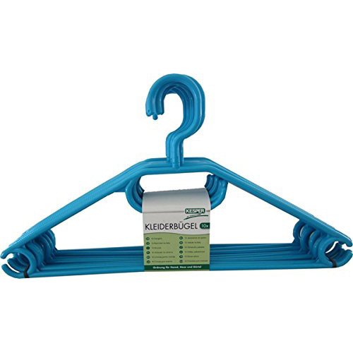 Kesper 16815 Kunststoff-Kleiderbügel, 10-er Pack, 40 cm, petrolblau