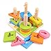 Produktbild CCDZ Kind Frühe Erziehung Lernspielzeug Vier Sätze Von Spalten Baustein-Puzzle Baby Hands-On-Betrieb Holzspielzeug