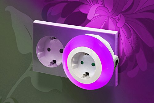 Auraglow Automatischer Orientierungslicht Stecker Mehreren Farben Stecker Durch LED Dämmerungssensor Kindersicherung Nachtlicht Licht mit Abenddämmerung bis Tageslicht Sensor - 2