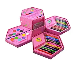 S.MICRONS Art Set, Colors Box Color Pencil, Crayons, Water Color, Sketch Pens Set of 46 Pieces for Boys and Kids Best Birthday Gift & Return Gift (Color Box for Kids) [Premium Edition]