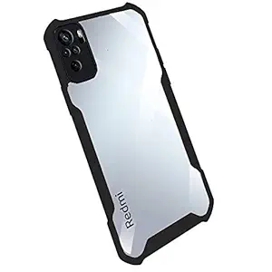 Brussel Back Cover For Redmi Note 10/ Note 10s ( Poly Carbonate; TPU|Black )