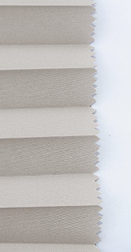 ROLLMAYER Plissee Jalousie Plissee-rollo OHNE BOHREN (Grau, B95cm x H100cm) Easyfix Verspannt KLEMMFIX Montage | Farbe & Größe wählbar | Faltrollo Klemmträgern für Fenster / Balkontür | Sonnenschutzrollo & Seitenzugrollo Faltrollo - 3