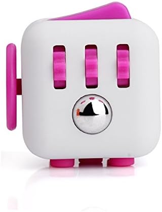 Fidget Cube Relieves Stress And Anxiety, Fidget Toy Fun Cube Anxiety Attention Toy for Children and Adults with ADHD ADD OCD Autism-White/Rose