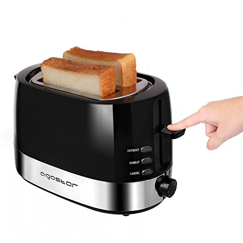Aigostar Brotchen Black 30HIL – Toaster mit zwei Toastkammern, schwarz. 850 Watt. BPA-frei. Exklusives Design. - 9