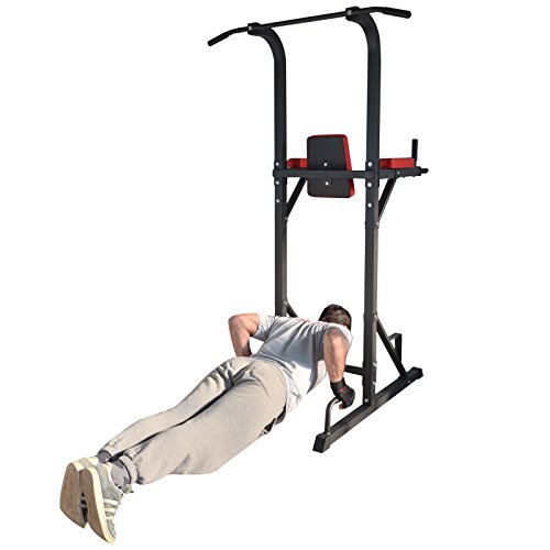 TrainHard Dip Station Beinhebe Kniehebe Bauchtrainer mit Klimmzugstange - 7