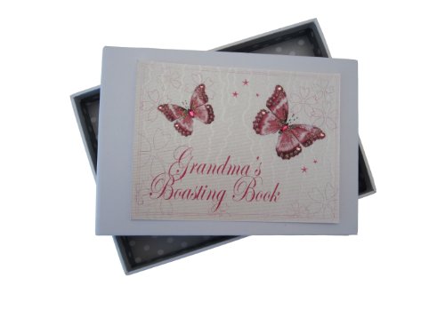 White Cotton Cards Grandma's Boasting Book Tiny Photo Album (Pink Butterflies)