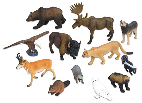 Preisvergleich Produktbild Betzold 97823 Mojo Fun North American Tiere Spielzeug (12-teilig)