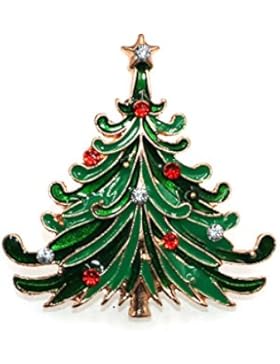 MagiDeal Kristall Strass Weihnachtsbaum Brosche Hemdkragen Weihnachtsgeschenk Jewrly