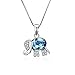Produktbild XJYA Ms. S925 Sterling Silber Collier Elefant Form - Weißgold Elefant Anhänger Halskette mit Einer 18 „Sterling Silber Kette - Ein Perfektes Weibliches Tier Schmuck Geschenk