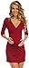 Happy Mama. Women's Maternity Jersey Tunic Top Easy Breastfeeding V Neck. 179p (Crimson, UK 16)