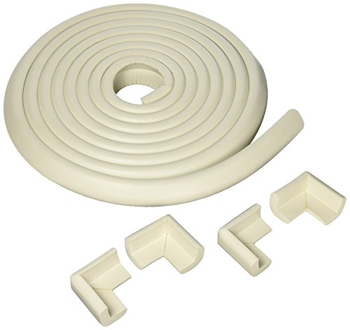 Mombella® Safe Edge and Corner Cushion Bumpers Value Kit (4.8 Meter + 4 Corners), Home Safety Furniture Edge & Corner Protectors, Child Proofing Table Edge & Corner Guards - 3 Colors Options (Grey)
