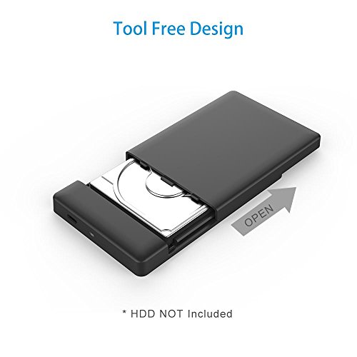 Orico USB 3.0 mit UASP Typ C Externe Festplatte für 2,5 Zoll SATA III 6 Gbps HDD und SSD (Schwarz) – 2588C3 - 4